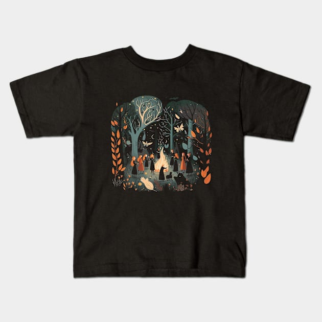 Coven of Witches Kids T-Shirt by Lolebomb